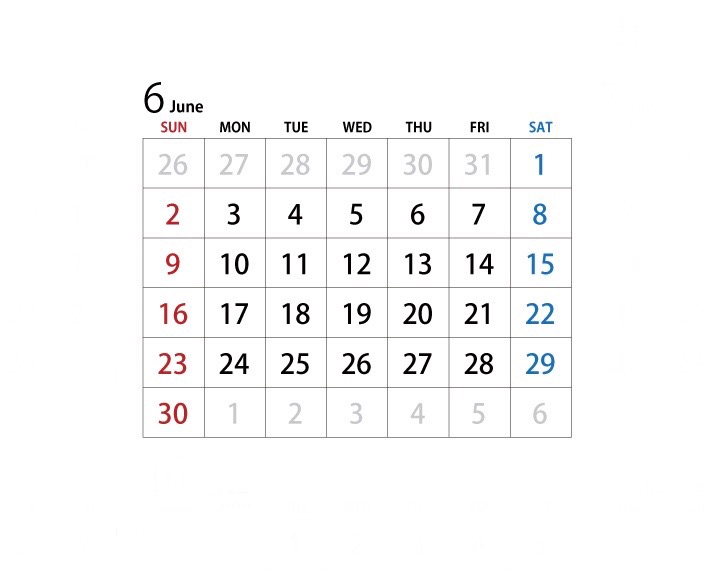 6月のスケジュール