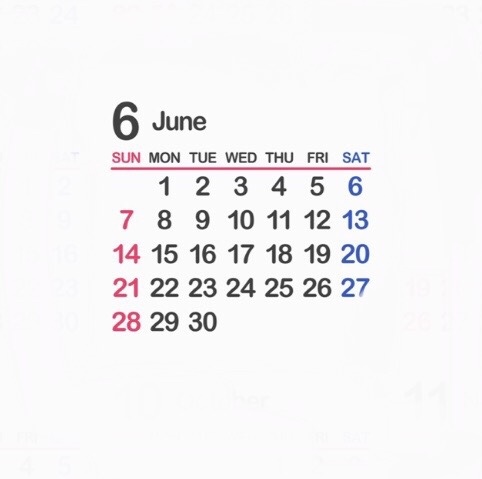 6月のスケジュール